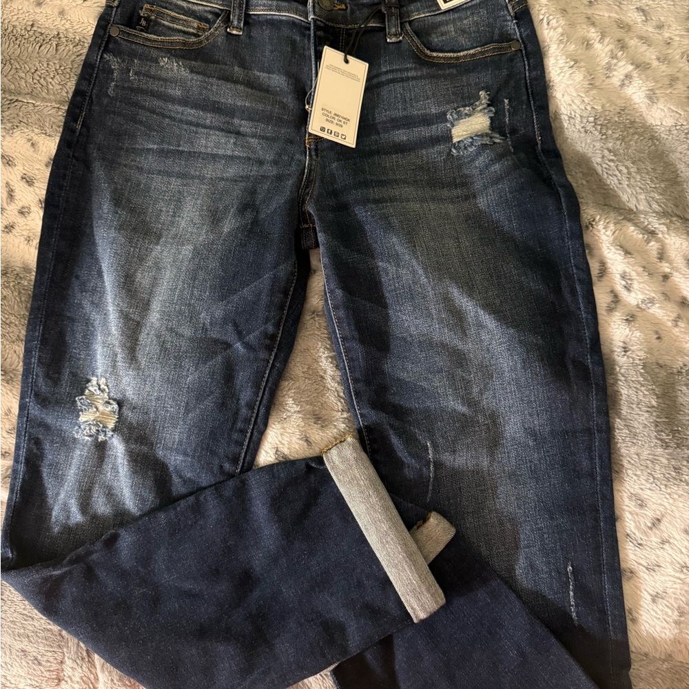Judy Blue Boyfriend Jeans Distressed Blue Casual